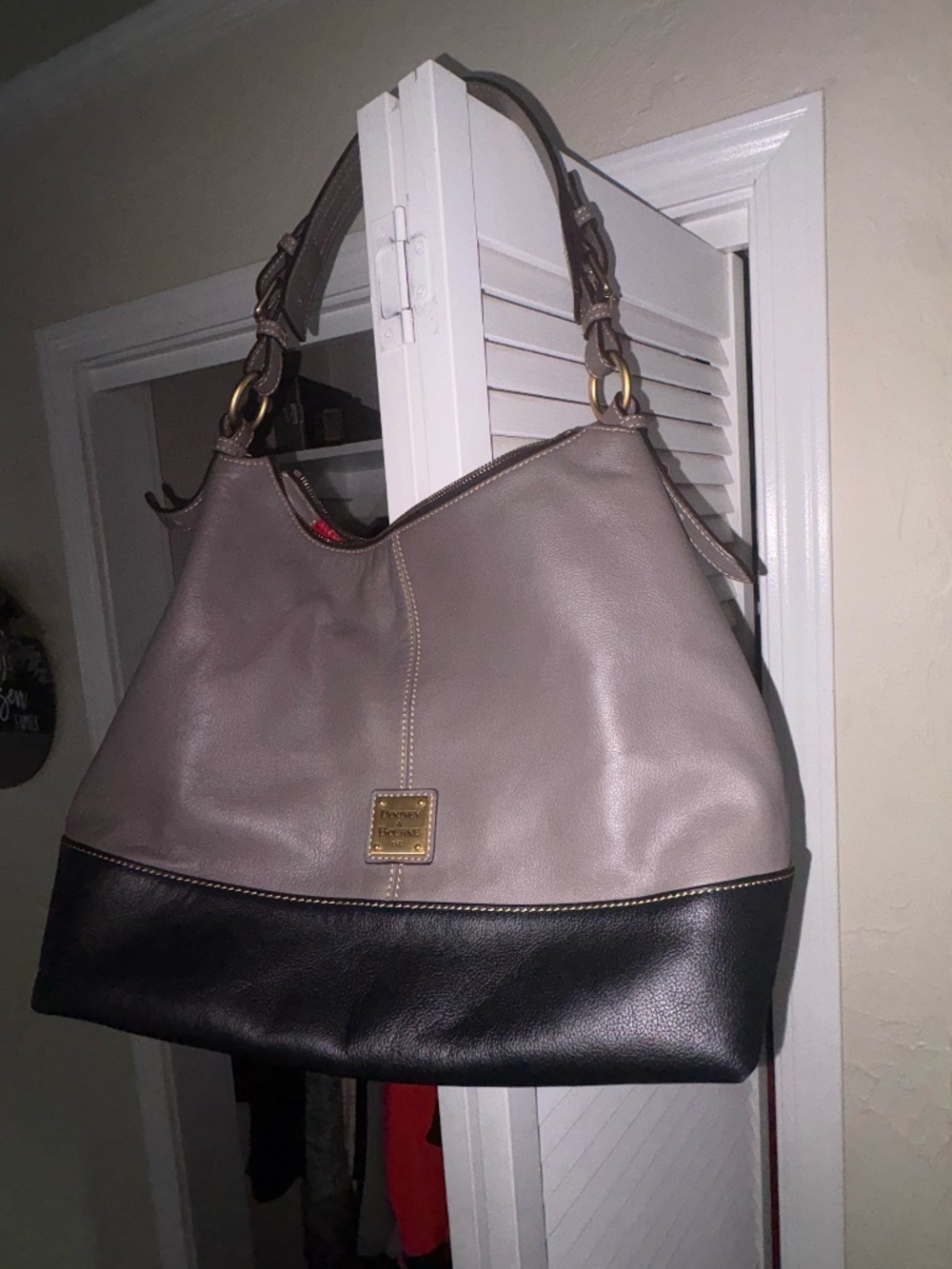 Dooney & Bourke Sophie Hobo Bag Gray/Dark Brown